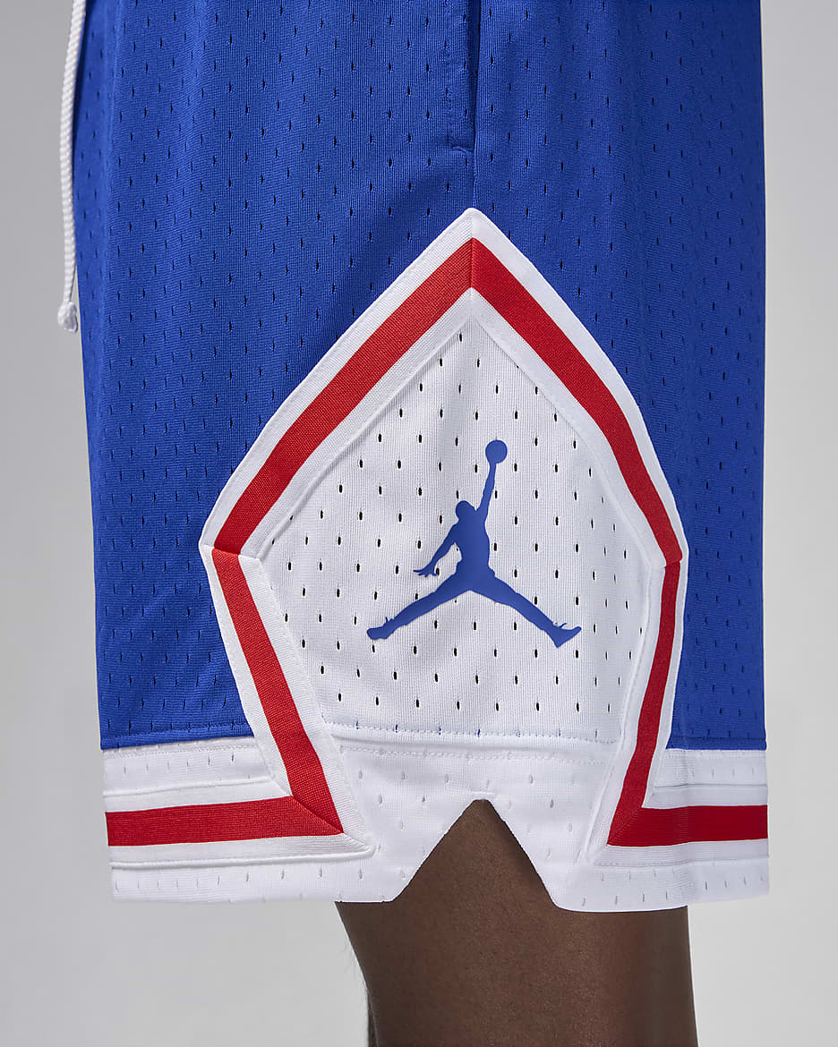 Blue and red jordan shorts best sale